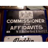 Commissioner For Affidavits W.R. Rutherford A. Inst. C.E sign {38 cm H x 61 cm W}.
