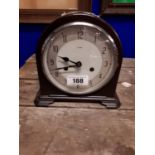 1940's bakelite Enfield mantle clock {21 cm H}.