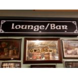 LOUNGE/BAR light up sign from TV show LOVE/HATE { 47cm H X 214cm W }.