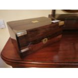 19th. C. brass bound mahogany jewellery box.