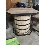 Home bar in the form of a barrel. { 102cm H X 90cm W X 76cm D }.