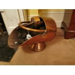 19th. C. copper coal helmet with original shovel.