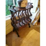 19th. C. mahogany Canterbury. { 98cm H X 70cm W X 37cm D }.