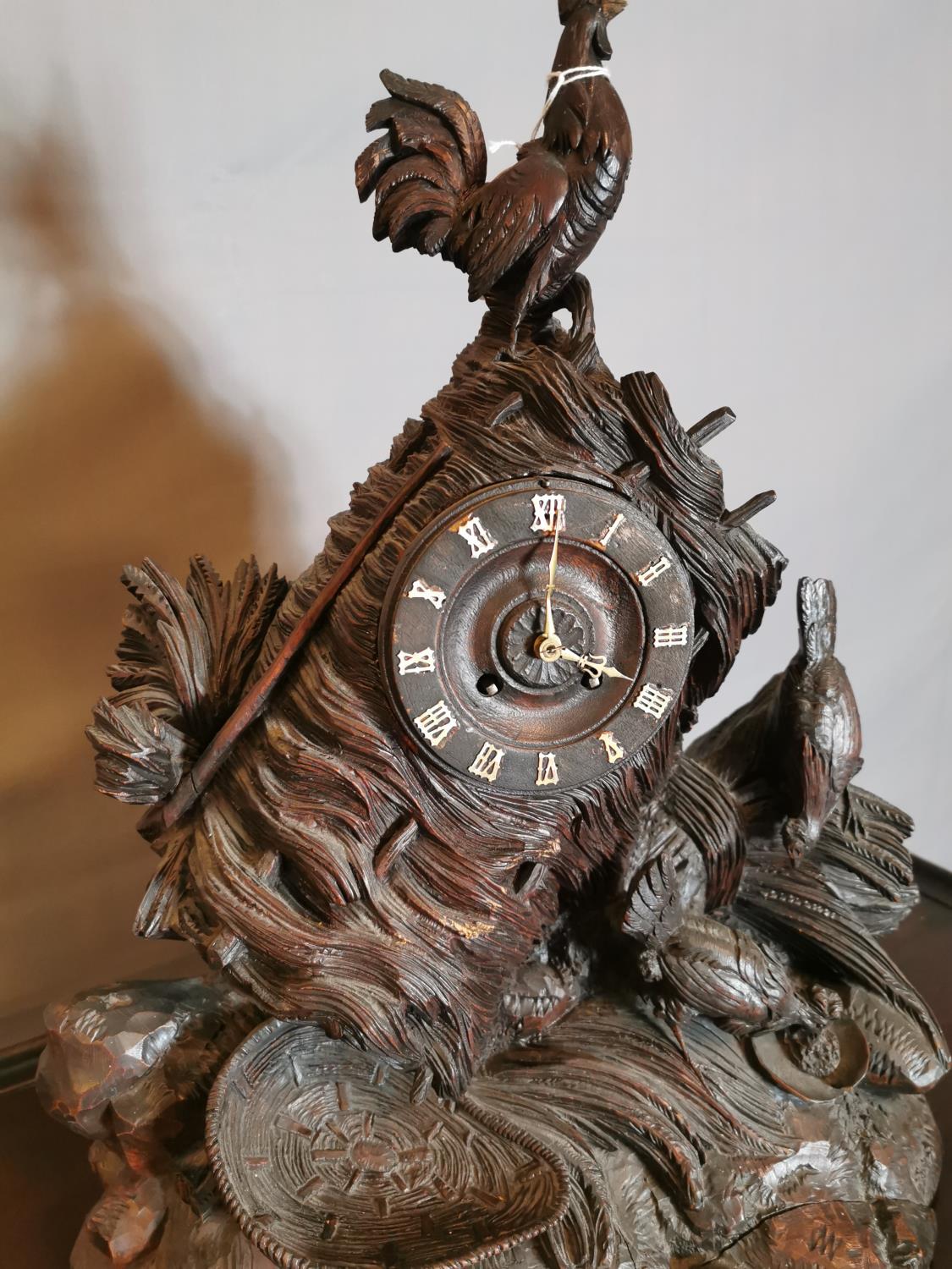 19th C. oak black forest clock - Bild 2 aus 2