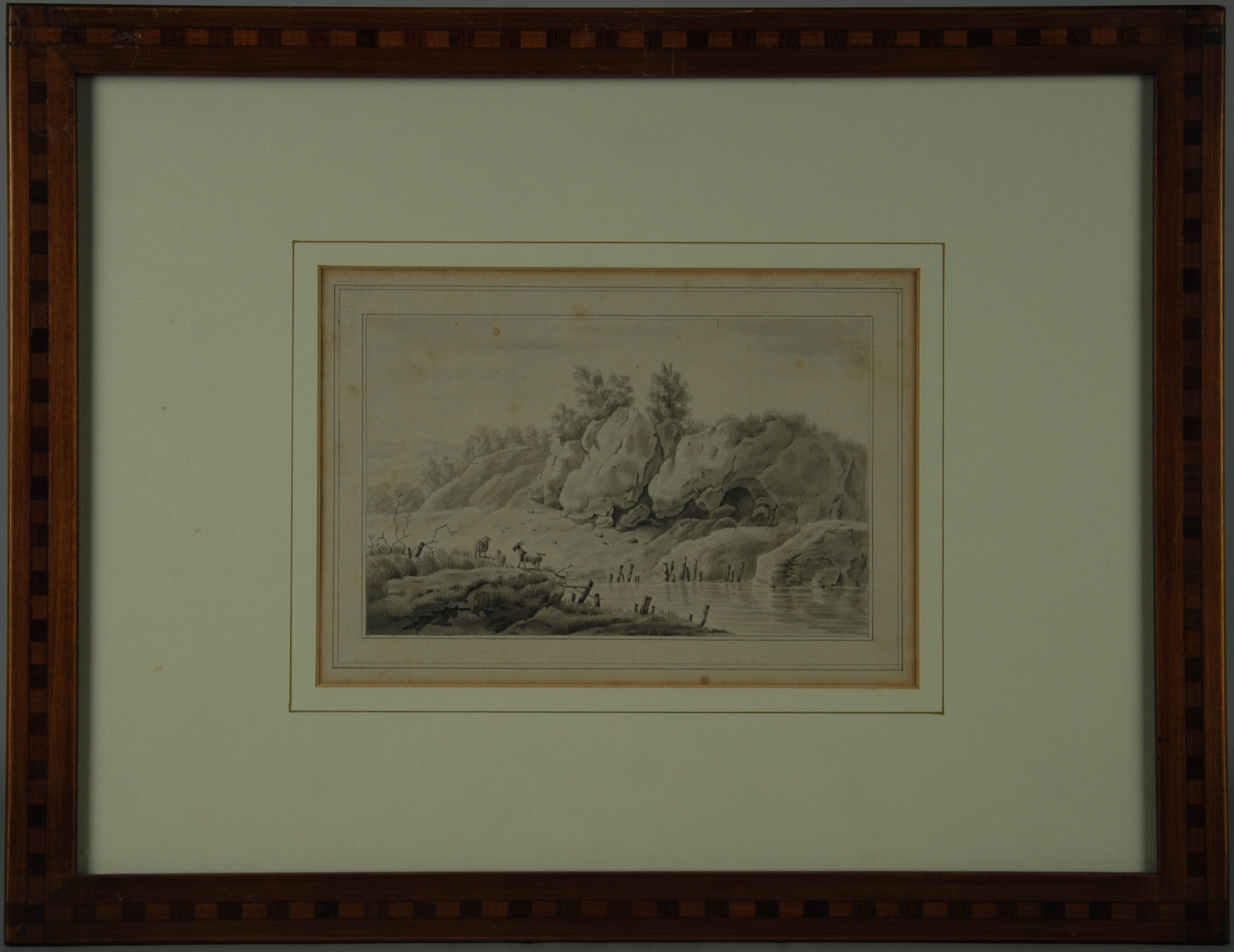 SAVINI GIACOMO (Attribuibile) - Bologna, 1767 o '68-1842. Acquarello su cartoncino raff. ''PAESAGGIO