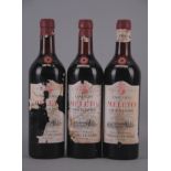 Tre bottiglie numerate di Chianti Classico CASTELLO DI MELETO 1966, 0,72 lt. cad.