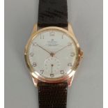 FESTINA. Orologio da uomo in oro rosa 18 kt., extrasize. Anni '60. Funzionante e in eccellenti