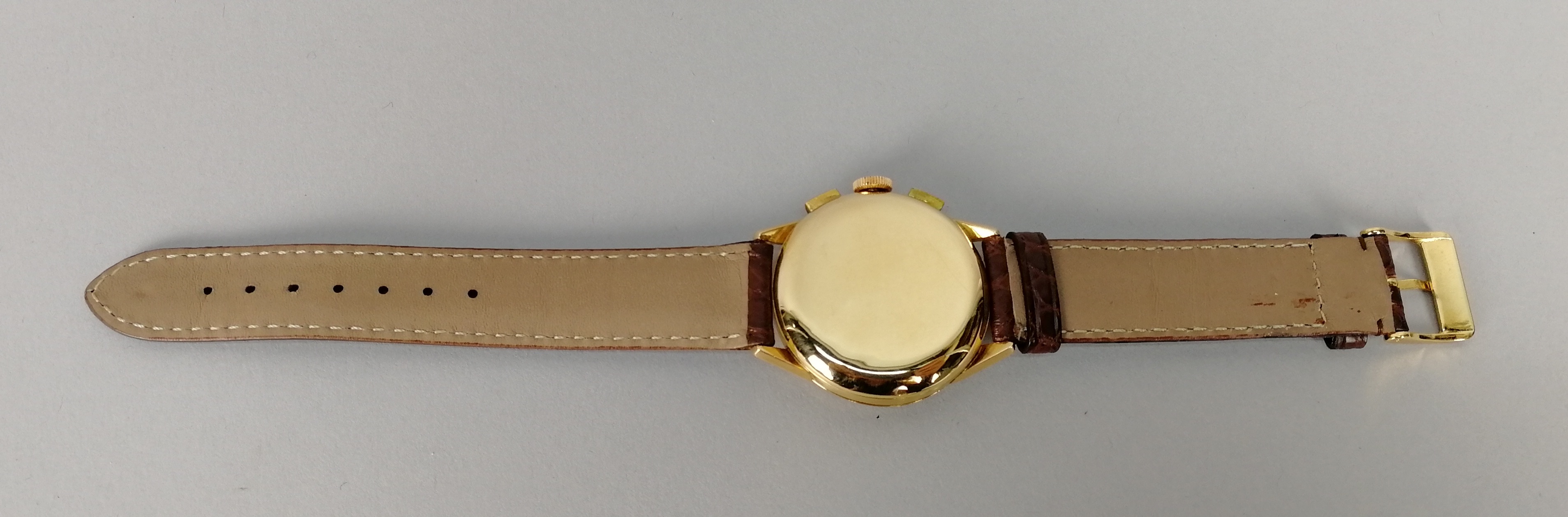 UNIVERSAL GENEVE. Orologio da uomo in oro giallo 18 kt., modello Compur crono manuale. Quadrante - Image 5 of 5