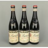 Tre bottiglie di Barolo BORGOGNO Riserva del 1964, Giacomo Borgogno & Figli, 0,720 lt. cad.