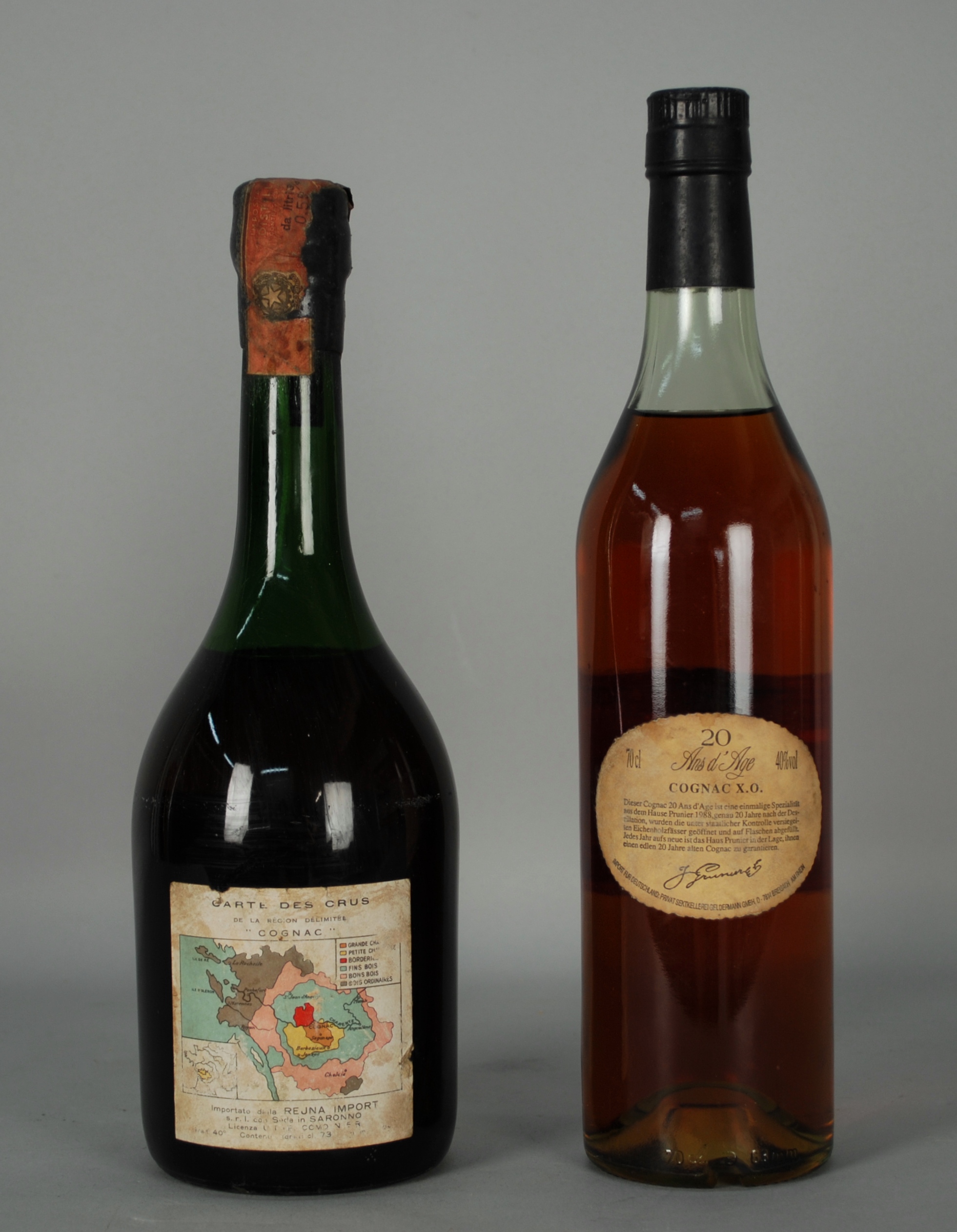 Due Cognac invecchiati vent'anni: - Cognac VILLARD (gruppo Brugerolle) - 20 ans. Tappo sigillato - Image 3 of 4