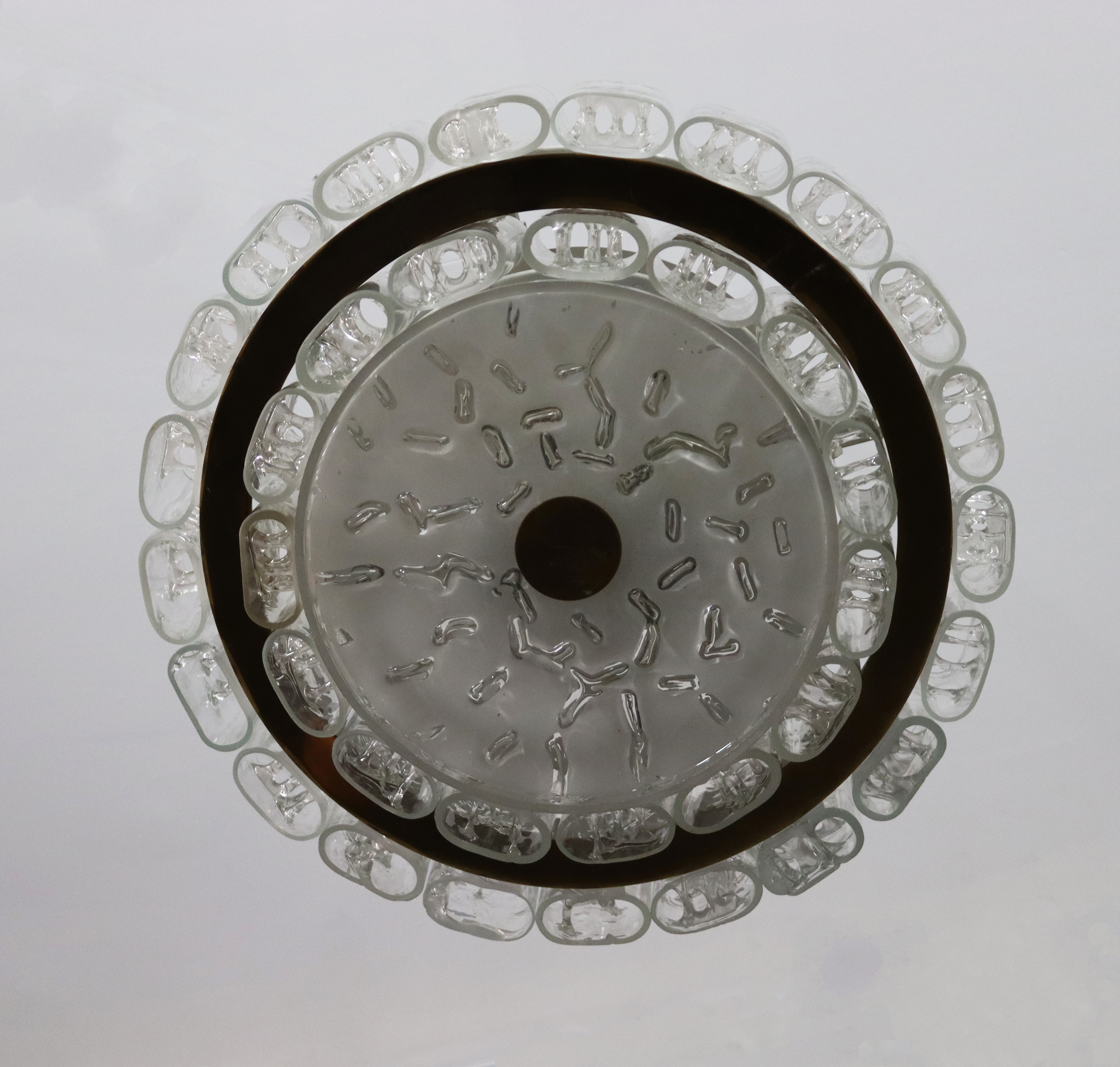 Italian manufacture. Glass and metal chandelier - Image 2 of 3