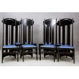 MACKINTOSH for CASSINA. Eight wood chairs