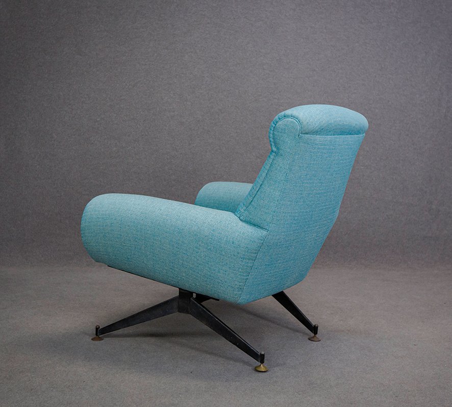IMI armchair in iron, brass, wood and fabric - Image 2 of 4
