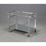 JACQUES ADNET. Rare chrome bar trolley