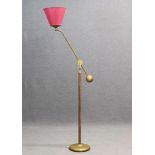 Italian manufacture. Brass floor lamp with