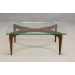 GIO PONTI Curved mahogany coffee table. Published