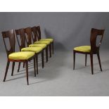 OSVALDO BORSANI. Six Triennale mahogany chairs