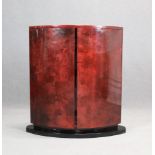 ALDO TURA. Red-colored parchment cabinet