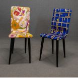 FORNASETTI. Pair of laquered wood chairs