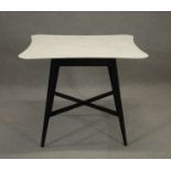 Italian table in ebonized wood with marble top