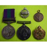 GEORGE VI MEDAL AND RIBBON WITH MALAYA CLASP, TO K. HARRISON COLDMGDS AND WWI MEDAL PTE T.J.