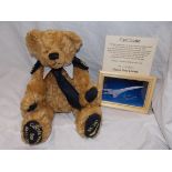 HERMAN MOHAIR BEAR 455/500 ENTITLED CONCORDE MEMORIAL BEAR WITH FRAMED PHOTOGRAPH BY ADRIAN