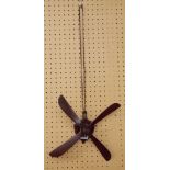 CARVED ROSEWOOD PROPELLER ON SHIELD PLAQUE
