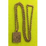 9CT GOLD FACET LINK BELCHER CHAIN WITH DOUBLE LOCKET IN THE FORM OF A BOOK 11.