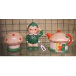 1926 SHELLEY 'MABEL LUCIE ATTWELL' BOO-BOO PIXIE THREE PIECE TEA SERVICE REG. NO.