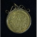 GEORGE III GOLD GUINEA IN 9CT GOLD MOUNT -9.