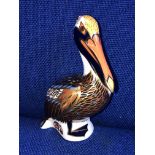 ROYAL CROWN DERBY PELICAN PAPER WEIGHT WITH GOLD SEAL