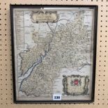 ANTIQUARIAN MAP OF GLOUCESTERSHIRE BY RIC BLOME F/G,