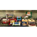 SHELF OF ASSORTED BOXED DIECAST MODEL CARS BY MATCHBOX, LLEDO,