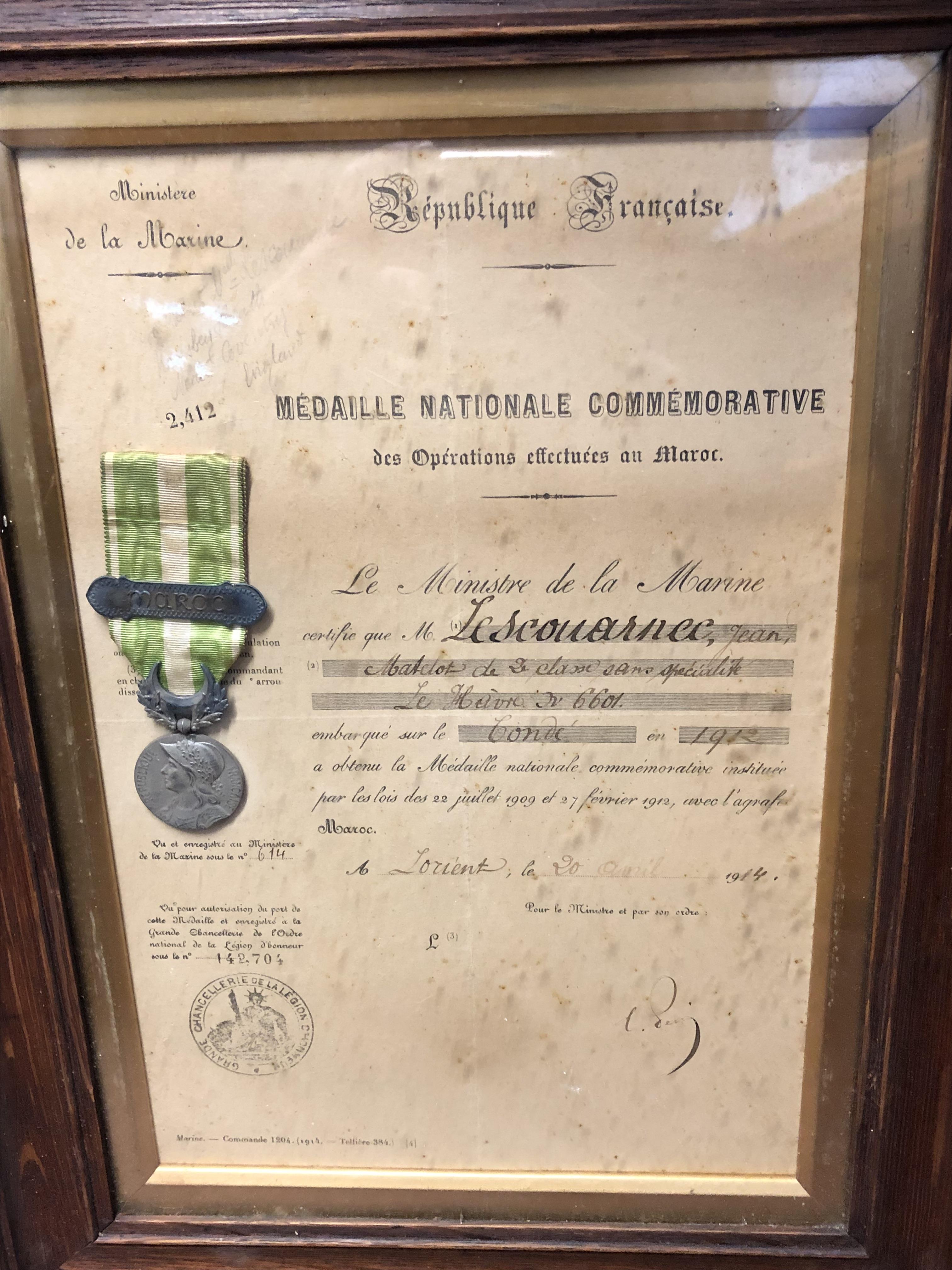 REPUBLIC OF FRANCE NATIONAL COMMEMORATIVE MEDAL WITH CLASP AND CERTIFICATE F/G WITH ACCOMPANYING - Image 2 of 4