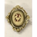 CASED VICTORIAN MOURNING BROOCH WITH PORTRAIT PHOTOGRAPH AND PLINY DOVE PANEL