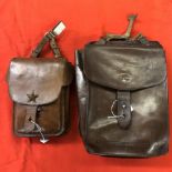 WWII JAPANESE MAP CARRY POUCH AND A JAPANESE OFFICERS LEATHER MAP CASE