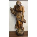 GOLDSCHEIDER BRONZED ART NOUVEAU FIGURE OF A GIRL HOLDING WHEATSHEAF,