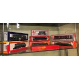 EIGHT HORNBY AND LIMA 00 GAUGE DIESEL ELECTRIC LOCOMOTIVES AND RAIL CARS