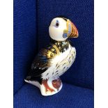 ROYAL CROWN DERBY PUFFIN PAPERWEIGHT WITH GOLD SEAL
