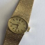 LADIES 9CT YELLOW GOLD OMEGA DE VILLE WRIST WATCH IN BOX 29.