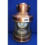 MINIATURE COPPER AND BRASS MAST HEAD LANTERN