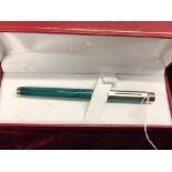 BOXED SHEAFFER TARGA MALACHITE GREEN FOUNTAIN PEN