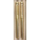 TWO SHEAFFER TARGA GOLD PLATED FOUNTAIN PENS