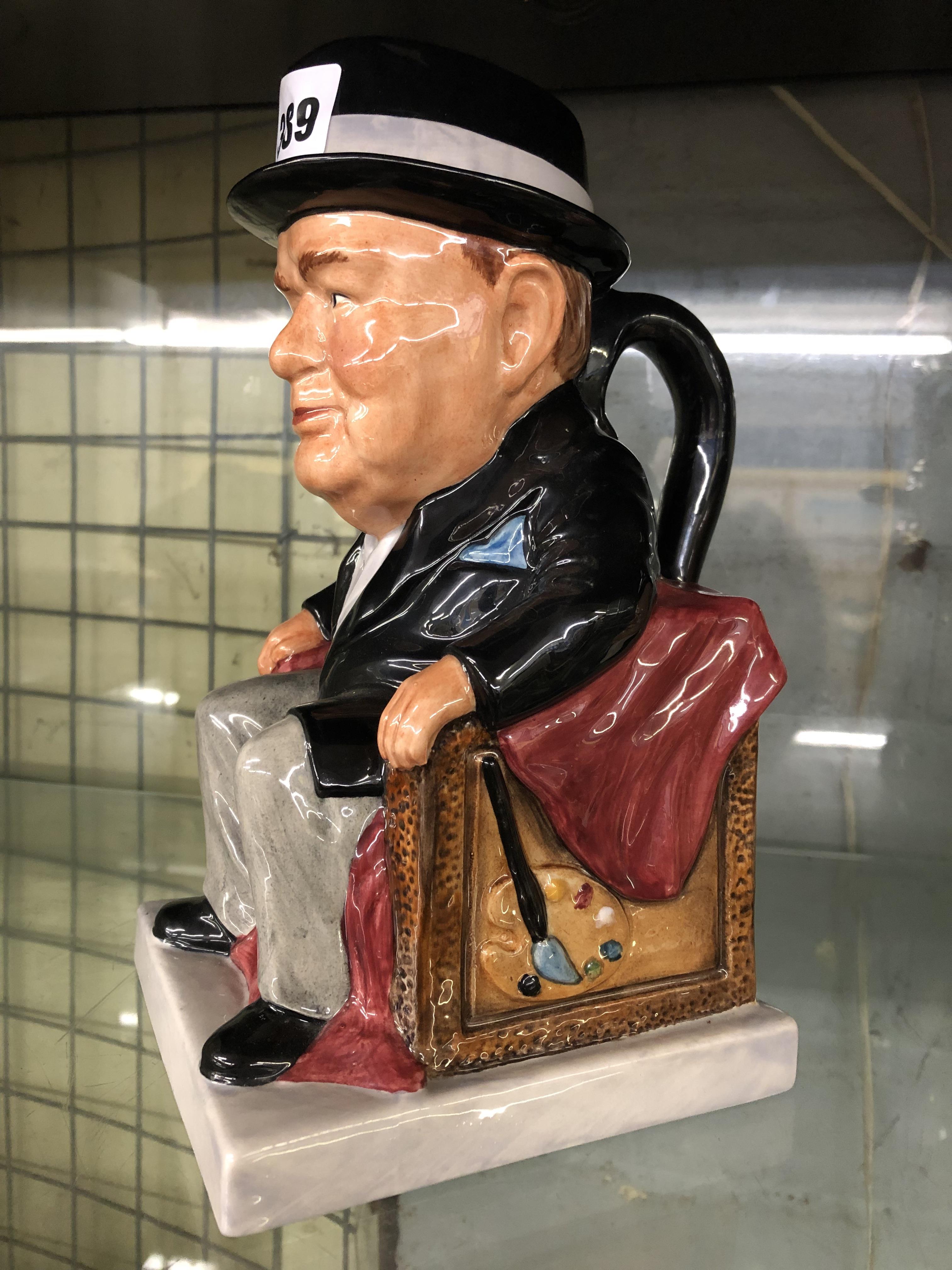 STAFFORDSHIRE FINE CERAMICS LIMITED 44/1000 SIR WINSTON CHURCHILL SEATED CHARACTER JUG - Image 3 of 3
