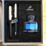 BOXED PARKER SONNET FOUNTAIN PEN AND ROLLERBALL GIFT SET