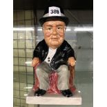 STAFFORDSHIRE FINE CERAMICS LIMITED 44/1000 SIR WINSTON CHURCHILL SEATED CHARACTER JUG