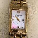 LADIES BOXED RAYMOND WEIL TANGO GOLD PLATED WRIST WATCH WITH PAPERS