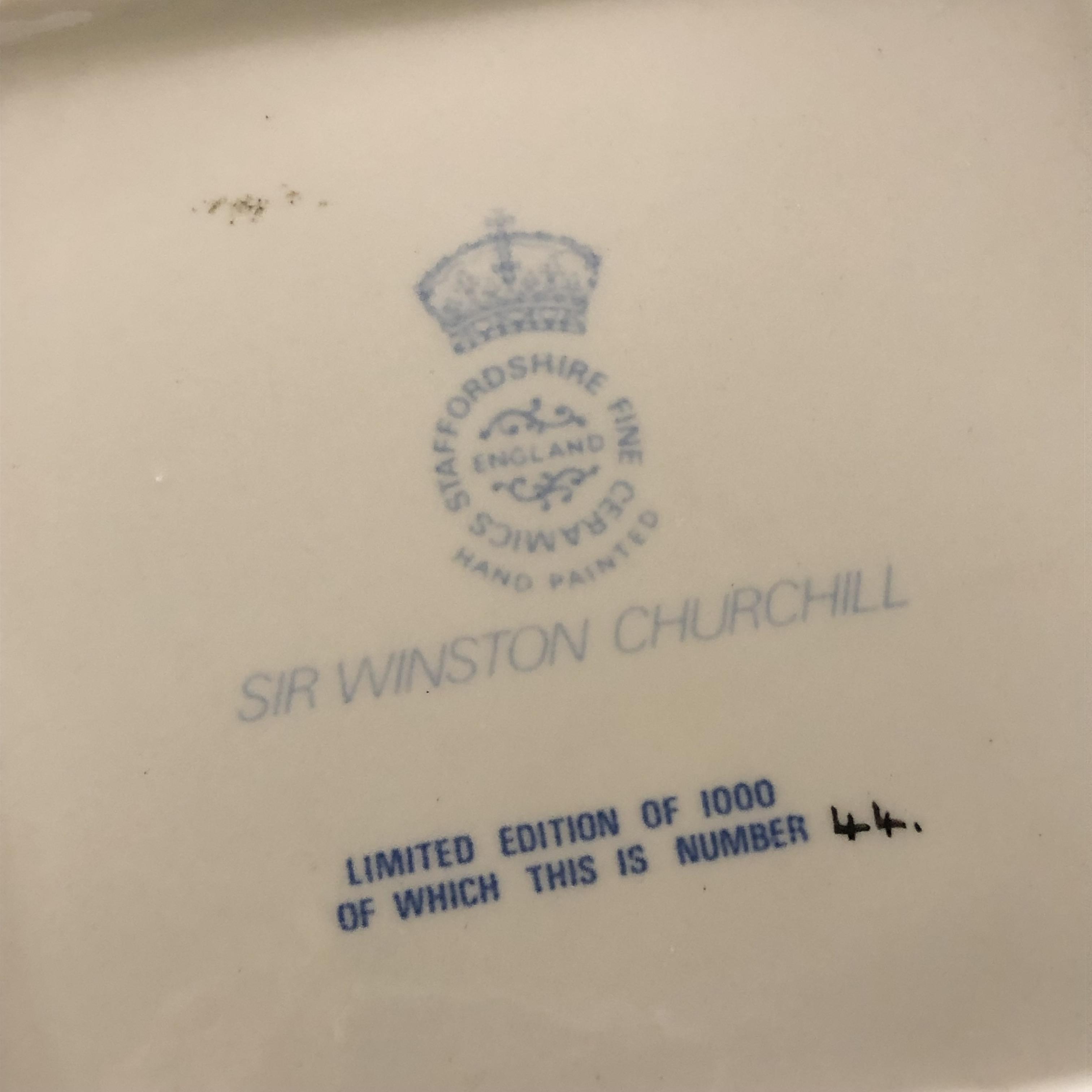 STAFFORDSHIRE FINE CERAMICS LIMITED 44/1000 SIR WINSTON CHURCHILL SEATED CHARACTER JUG - Image 2 of 3