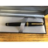 BOXED SAILOR 1911 PROFESSIONAL GEAR SLIM BLACK FOUNTAIN PEN WITH GOLD TRIM