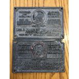 TWO LEA FRANCIS LTD COVENTRY AUTOMOBILE PLAQUES